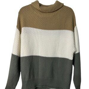 Elegant Multitone Turtleneck Sweater
